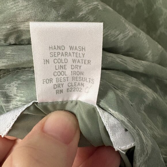 Vtg Donna Toran reversible silk bomber jacket sage green white women's large - Picture 4 of 7